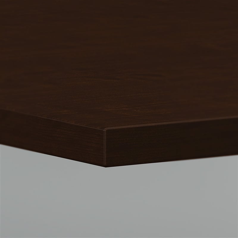 Bush Business Furniture Boat Shaped Conference Table with Wood Base in Cherry