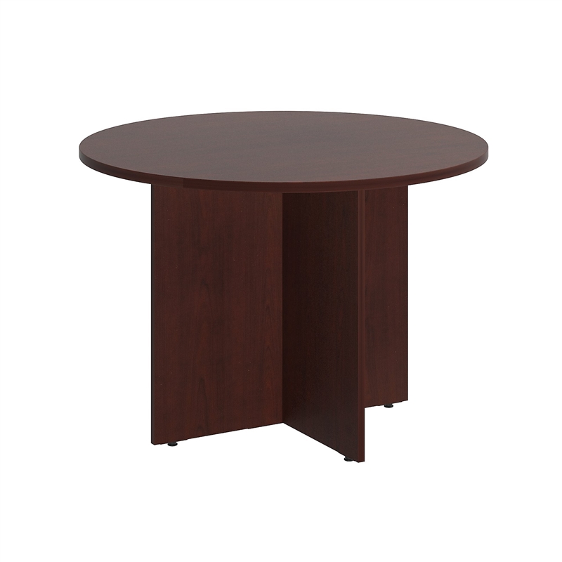 Bush Business Furniture Round Conference Table with Wood Base in Harvest Cherry 99TB42RCS