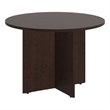 Bush Business Furniture Round Conference Table with Wood Base in Mocha Cherry