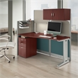 Office in an Hour Cubicle Desk with Storage in Hansen Cherry - Engineered Wood
