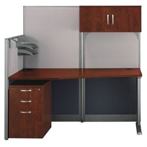 bush business furniture office in an hour 65w x 33d cubicle workstation with storage in cherry