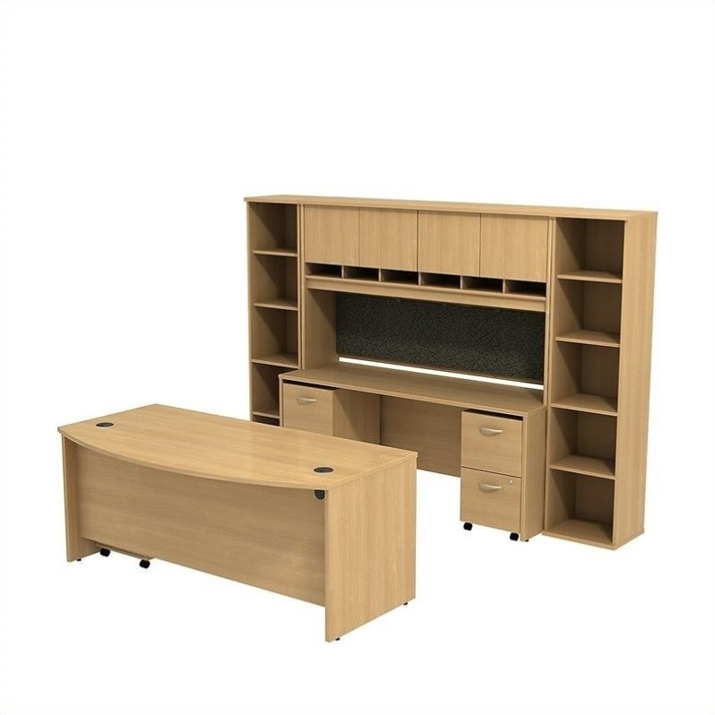 Bush Business Furniture Series C 72" Desk with Credenza and Storage in