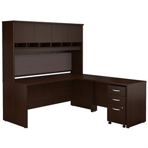bush business furniture series c 72w x 30d l-desk with hutch and 3 drawer mobile pedestal