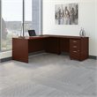 Series C 72W L Shaped Desk with File Cabinet in Mahogany - Engineered Wood