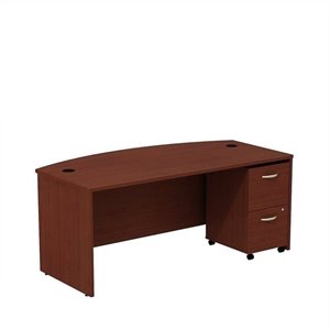 Bush Business Furniture Series C 72W X 36D Bowfront Shell Desk With Mobile Pedestal