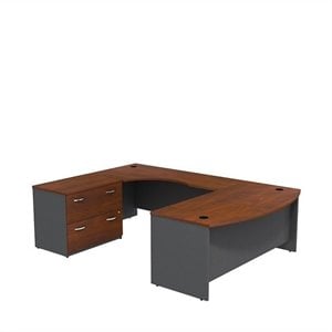 bush business furniture series c 72w x 36d bowfront desk in lh u-station with lateral file