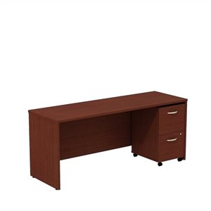 Bush Business Furniture Series C 72W X 24D Credenza Shell Desk With 2 Drawer Mobile Pedestal
