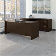 Series C 72W Bow Front U Desk with Drawers in Mocha Cherry - Engineered Wood