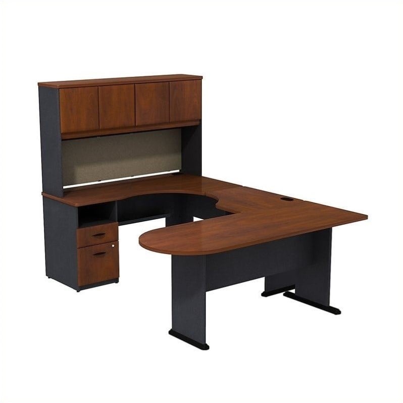 Bush Business Furniture Series A U Shaped Desk with Hutch and Storage