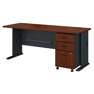 Bush Business Furniture Series A 72W Desk With 3 Drawer Mobile Assembled Pedestal