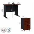 Series A 36W Desk with Drawers in Hansen Cherry and Galaxy - Engineered Wood