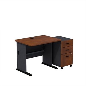 Bush Business Furniture Series A 36W X 27D Desk With 3 Drawer Mobile Pedestal