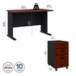 Series A 48W Desk with Drawers in Hansen Cherry and Galaxy - Engineered Wood