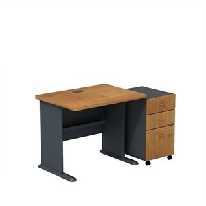 Bush Business Furniture Series A 36W X 27D Desk With 3 Drawer Mobile Pedestal