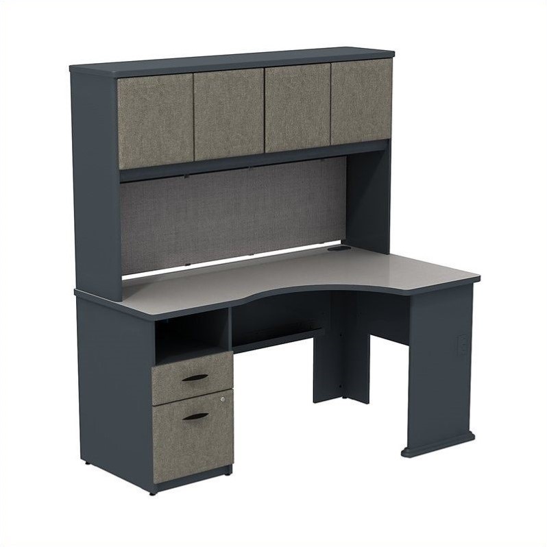 Bush Business Series A 60 Corner Desk With Hutch And Pedestal