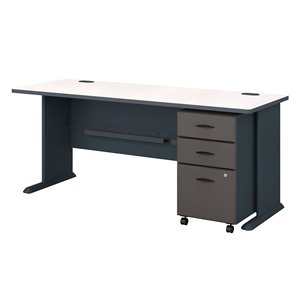 Bush Business Furniture Series A 72W Desk With 3 Drawer Mobile Assembled Pedestal