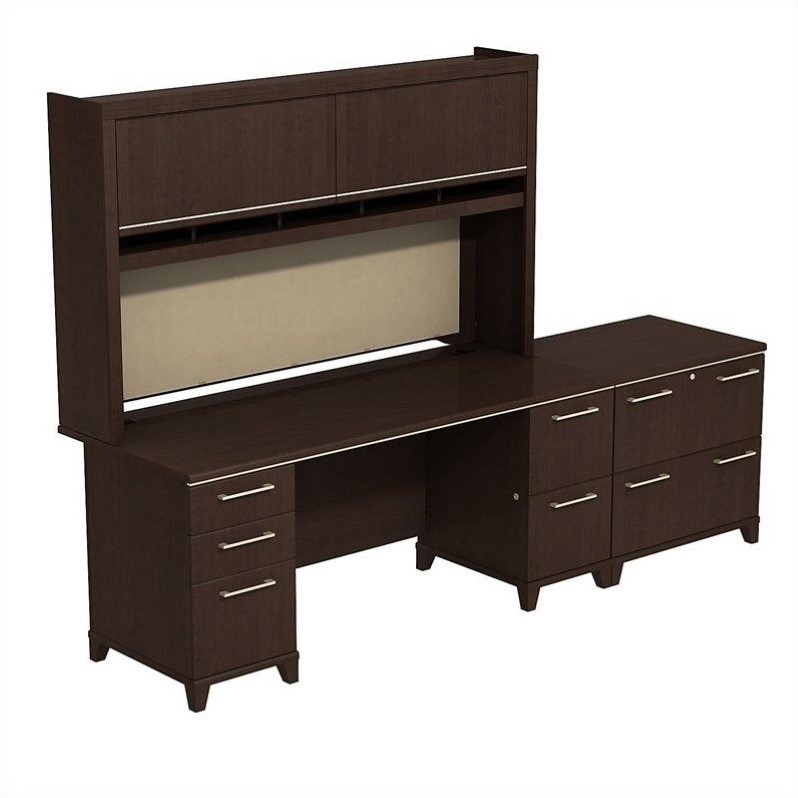 Bush Enterprise 72w Double Pedestal Desk Office Suite In Mocha Bush Enterprise 72w Double Pedestal Desk Office Suite In Mocha Cherry Ent001mr