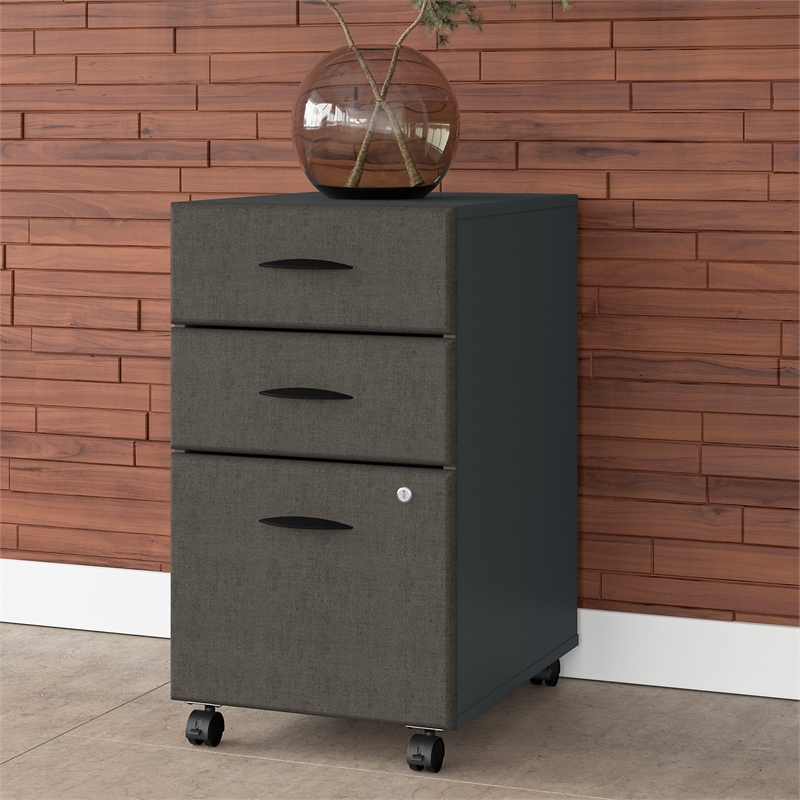Series A Drawer Mobile File Cabinet in Slate Engineered Wood 