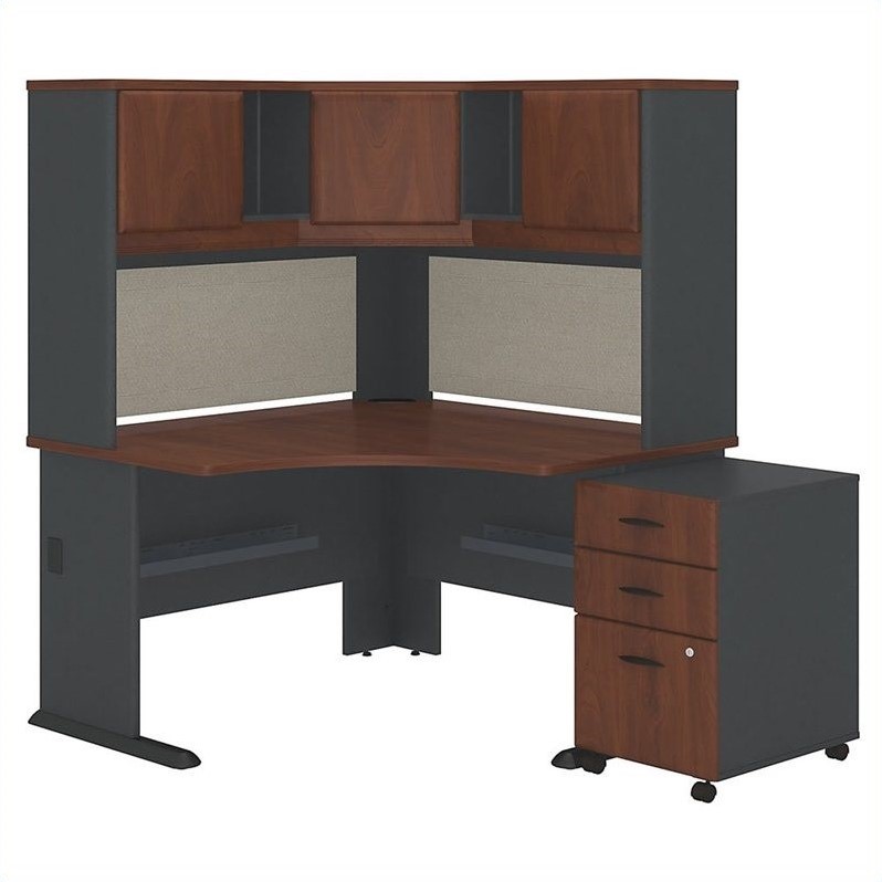 Bush Business Furniture Series A 48" Corner Desk with Hutch and
