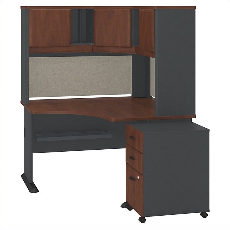 Bush Business Series A 48 Corner Desk With Hutch And Pedestal