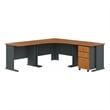 Series A 84W x 84D Corner Desk with Mobile File in Cherry - Engineered Wood