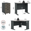 Series A 84W x 84D Corner Desk with Mobile File in Slate/White - Engineered Wood