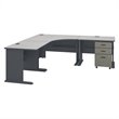 Bush Business Furniture Series A 84W x 84D Corner Desk with Mobile File Cabinet in Slate