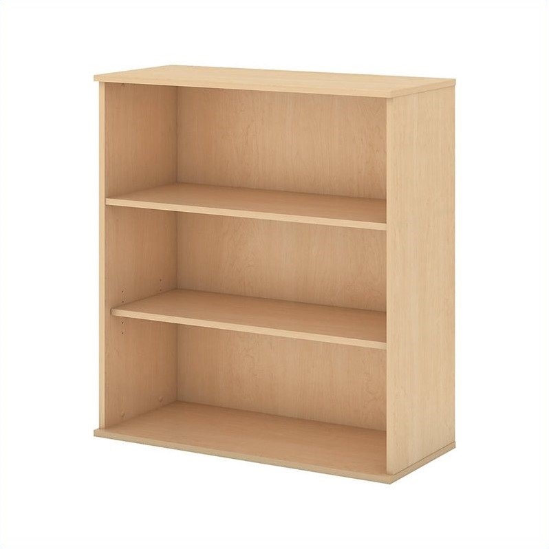 Bush Business Furniture 48H 3 Shelf Bookcase in Natural Maple