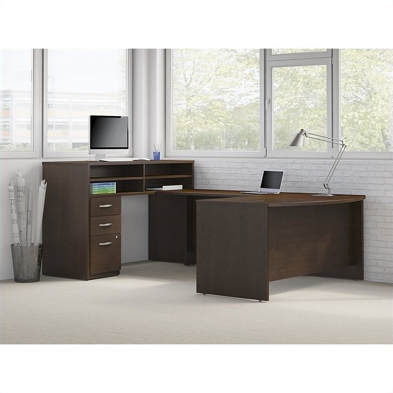 Bush Business Series C Elite 60w X 24d Standing Desk In Mocha Cherry Bush Business Series C Elite 60w X 24d Standing Desk In Mocha Cherry