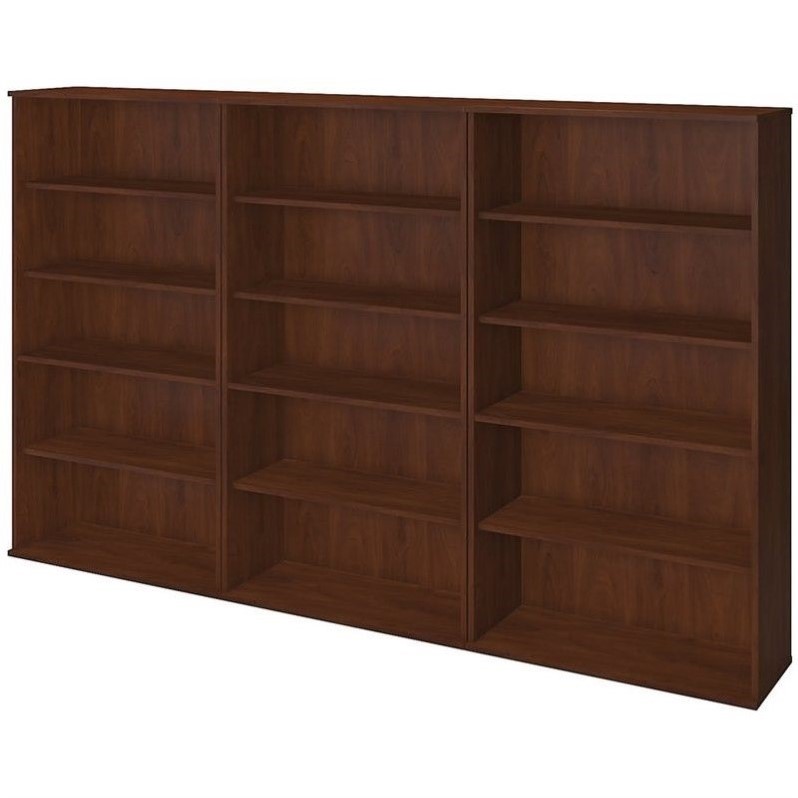 Customer Favorite Series C Elite 66H Bookcase Storage Wall in Hansen Cherry - Engineered Wood | AccuWeather Shop BBF Series C... 