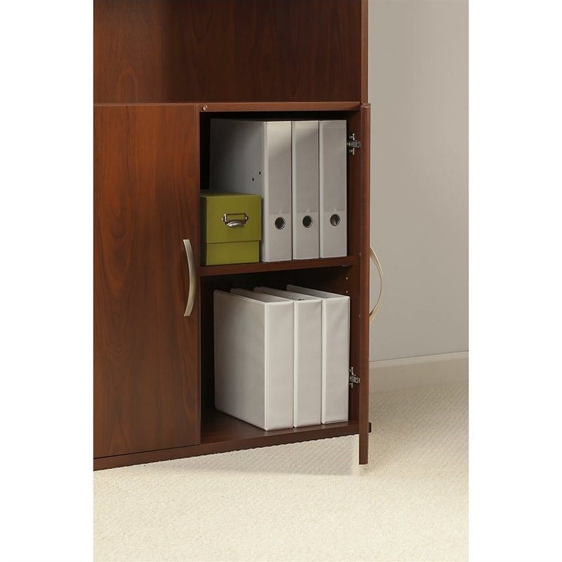 Bush Business Furniture Series C Elite 36W 5 Shelf Bookcase with Doors in Hansen Cherry