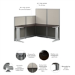 Office in an Hour 65W L Shaped Cubicle Desk in Mocha Cherry - Engineered Wood