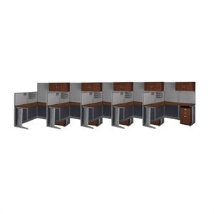Bush Business Furniture Office-in-an-Hour Hansen Cherry Cubicles for 5