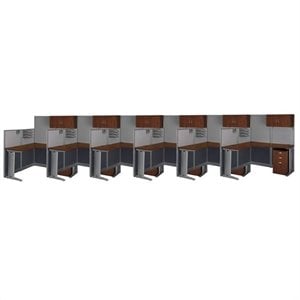 bush business furniture office-in-an-hour hansen cherry cubicles for 6