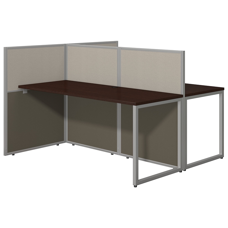 Bush Business Furniture Easy Office Wood Computer Desk for Two in Mocha Cherry