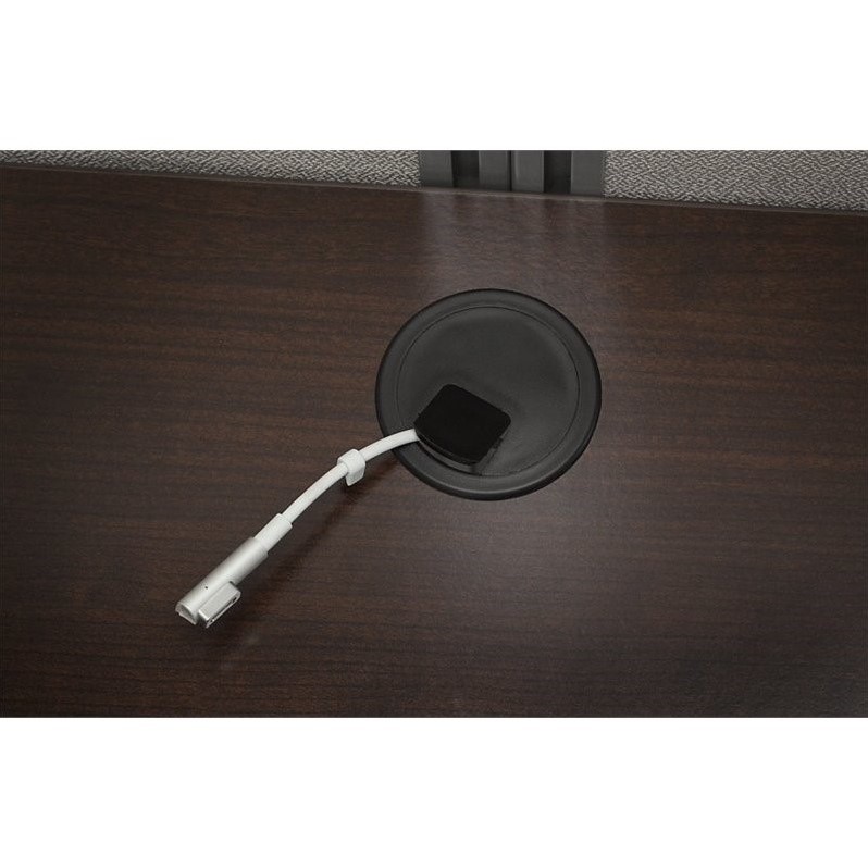 Easy Office 60W Two Person Straight Desk Office Suite in Mocha Cherry