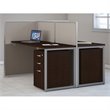 Easy Office 60W Two Person Straight Desk Office Suite in Mocha Cherry