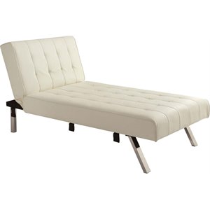 dhp emily faux leather chaise lounge
