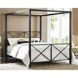 DHP Rosedale Modern Romance Metal Queen Canopy Bed in Black