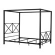 DHP Rosedale Modern Romance Metal Queen Canopy Bed in Black