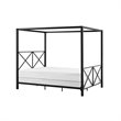 DHP Rosedale Modern Romance Metal Queen Canopy Bed in Black