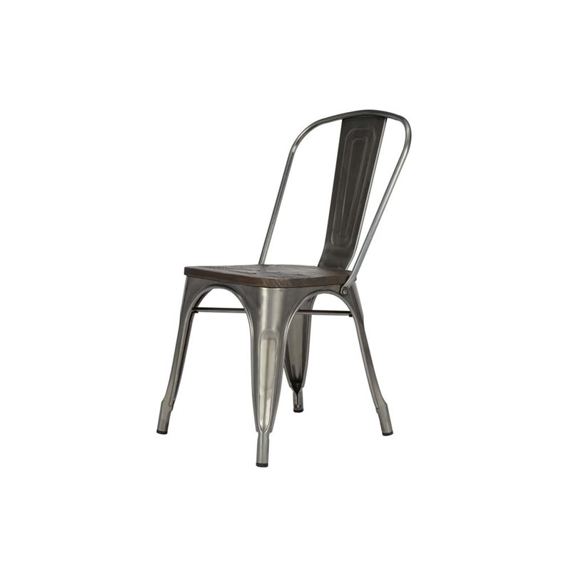 dhp fusion metal dining chair with wood seat