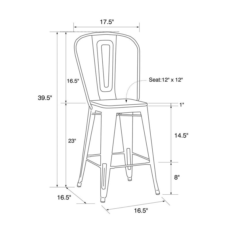 dhp luxor metal counter stool