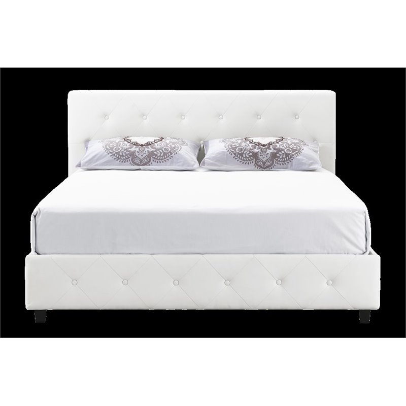 Upholstered Faux Leather Full Bed In White 4027139 Upholstered Faux Leather Full Bed In White