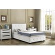 Upholstered Faux Leather Twin Bed in White