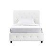 Upholstered Faux Leather Twin Bed in White