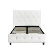 Upholstered Faux Leather Twin Bed in White