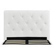 Upholstered Faux Leather Twin Bed in White