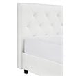 Upholstered Faux Leather Twin Bed in White
