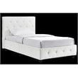 Upholstered Faux Leather Twin Bed in White
